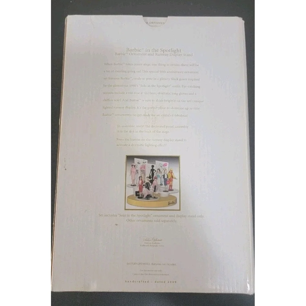 Hallmark Keepsake BARBIE in the Spotlight Ornament and Runway Display Stand 2009